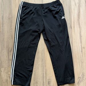 Adidas Kids Black Joggers with White Stripes